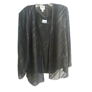 R&M Richards (Karen Kwong) Formal Black Jacket &Tank set 14W